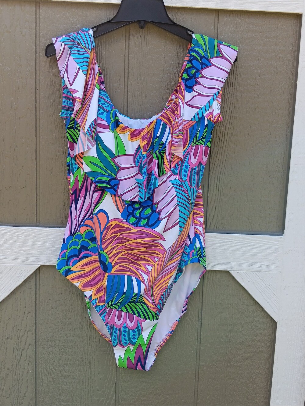 Trina Turk NWT Multi Color Tropical Print One Piece Swimsuit Size 20W